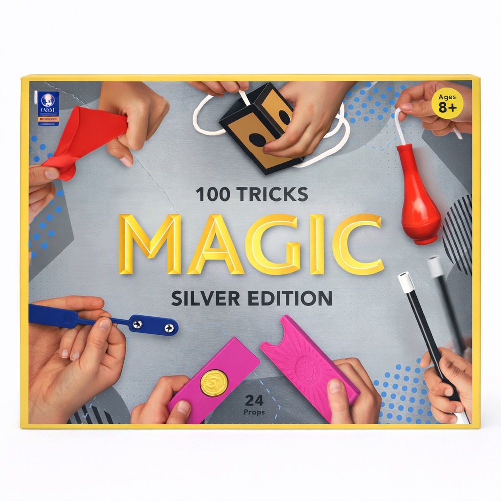 Magic Silver Edition 100 Tricks Set - Pink and Red
